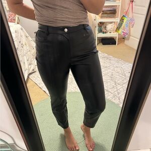 Women's Black Leather Pants